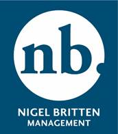 A blue and white logo